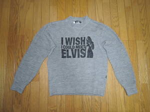 HYSTERIC GLAMOUR ヒステリックグラマー ニット スウェット S 灰 ガール LOGOロゴ V字 ELVIS /