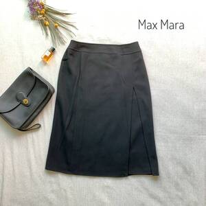 美品☆高級　定価3万　MAX MARA マックスマーラ　ウールスカート　膝丈　スリット　M