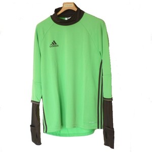 大きいサイズ◆新品◆送料無料◆アディダス adidas ライムグリーンサッカーウォームアップトップス(XO)(2XL)