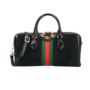 グッチ オフィディア ショルダーバッグ スウェード 524532 493075 ブラック レディース GUCCI 中古