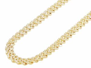 10K Yellow Gold Diamond Cuban Chain 6MM ゴールド 天然 ダイヤモンド キューバンチェーン 喜平 10金 icebox trax avalanche