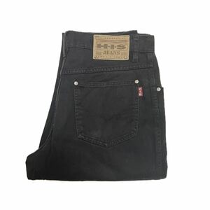 HIS JEANS 80s made in usa ビンテージ ブラックデニム エイチアイエスジーンズ アメリカ製 TALONジップ メンズ 黒 デニムパンツ 後染め