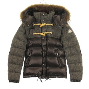 モンクレール MONCLER ANTHIME GIUBBOTTO ダウンジャケット フーディー 切替 フェイクファー 801471249878 バイカラー グレー ブラウン 00