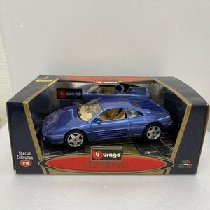 送料無料 当時物 burago FERRARI 348 TB 1989 現品限り ブラーゴ フェラーリ 1/18 サイズ ネイビー スペシャル コレクション ヴィンテージ 