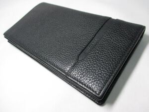 美品 BVLGARI ブルガリ 長財布 メンズ レザー 黒 カード入れ 中古本物