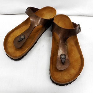 ID337632 ビルケンシュトック サンダル ギゼ Gizeh ビルコフロー #24.0cm ブラウン系 レディース BIRKENSTOCK 中古