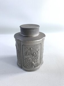 S5813○ROYAL SELANGOR Pewter ロイヤルセランゴール ピューター 錫製? 茶筒 茶壺 茶器 茶道具 工芸品 アンティーク 【中古品】240604