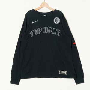 【1円スタート】NIKE TOP DAWG TDE KENDRICK LAMAR TEE ロングT トップス メンズ XL ブラック ナイキ ケンドリックラマー プリントT 黒