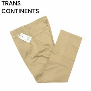 【新品 未使用】 TRANS CONTINENTS トランスコンチネンツ 通年 ストレッチ チノ★ スラックス パンツ Sz.L　メンズ ベージュ　A4B01797_4#R