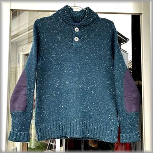 ★パタゴニア　FA13　長袖 セーター　50945 SPECKLED CREW　XS　ヘンリーネック エルボーパッチ メリノウール ネップ★検 ジャケット 古着