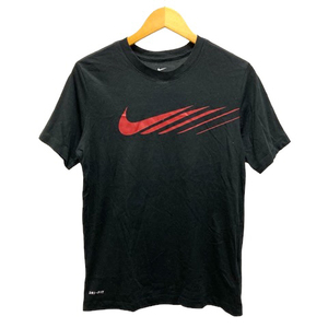 ナイキ NIKE Tシャツ クルーネック プリント ロゴ 半袖 S 黒 ブラック メンズ