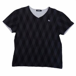 富士屋◆1円スタート◆バーバリーブラックレーベル BURBERRY BLACK LABEL メンズ Tシャツ ブラック サイズ3 D1P42-141-09