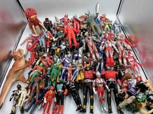 G【AY9-21】【80サイズ】▲未検品/ソフビ人形まとめてセット/ウルトラマン、バルタン星人、仮面ライダー他