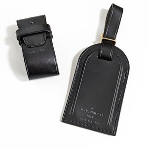 S2567●送料198円～ LOUIS VUITTON ルイヴィトン ネームタグ ポワニエ セット ブラック レザー