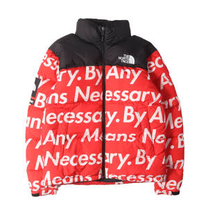 Supreme シュプリーム ジャケット サイズ:M THE NORTH FACE メッセージロゴ ヌプシ ダウンジャケット (Nuptse Down Jacket) レッド