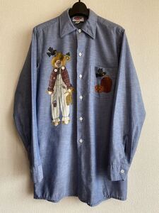 Dickies / ディッキーズ アメリカ製　ワークシャツ　手書き風イラスト　サイズ14-14 1/2 × 32