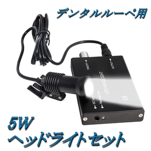 5W デンタル ヘッド ルーペ 用 ヘッドライトセット 歯科 拡大鏡 メガネ 角度調整可能 DIY 手作業 双眼ルーペ 修理