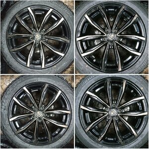 ★バリ溝品★WEDS Kranze Graben 680 EVO 18×7.5J+48 114.3-5H スタッドレス BRIDGESONE BLIZZAK VRX 2021 235/50R18【他商品と同梱歓迎】