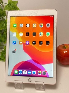 割れあり 現状 au SIMフリー iPad Pro 9.7インチ Wi-Fi+Cellular 32GB MLYJ2J/A (3A864J/A) ローズゴールド☆ バッテリー95％ A5897