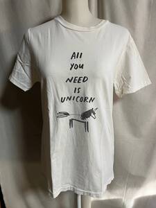 管Y2409★REMI RELIEF★レミレリーフ★半袖 Tシャツ★unicorn★ユニコーン★ダメージ加工★M★クリックポスト発送