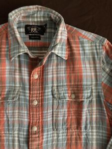 【名作】美品 RRL FLANNEL PLAID CHECK SHIRT ダブルアールエル プレイド チェック フランネル シャツ ラルフローレン M