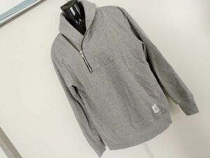 kkaa2165 ■ H＆M ■ エイチアンドエム スウェット トレーナー 裏起毛 ハーフジップ グレー 杢 M