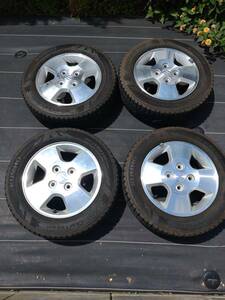 SUZUKI　スズキ　純正 ワゴンR(MH系)　純正ホイール 14x4.0+45 100-4H +スタッドレス　KUMHO　winterCRAFT　155/65R13 中古4本セット