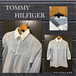 TOMMY HILFIGER トミーヒルフィガー 七分袖 ブラウス シャツ チュニック 春夏 レディースS 販売価格\16000+税 日本製 超美品 新品同様 