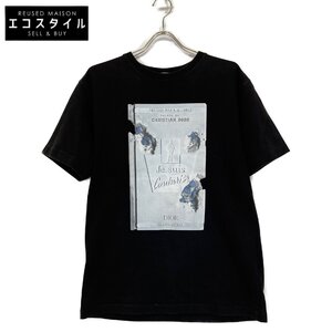 Dior HOMME ディオールオム ブラック プリントTシャツ ブラック M トップス コットン メンズ 中古