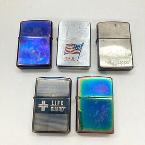 F053-■◎ zippo ジッポ オイルライター 5点 セット USA LIFE GUARD 他 喫煙具 喫煙グッズ 火花有