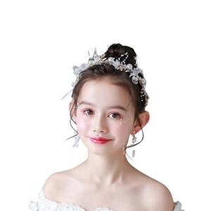 ヘアアクセサリー 職人の手作り 発表会 パール 入学式 フラワー 卒業式 カチューシャ 写真撮影 髪飾り プレゼント DFsucc