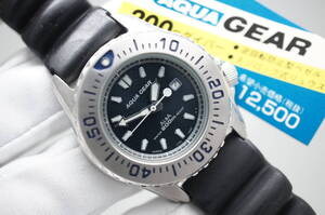 J50●作動良好 未使用デッドストック SEIKO セイコー ALBA アルバ AQUA GEAR V785-0040 1996年製 レディース腕時計 シルバー クォーツ