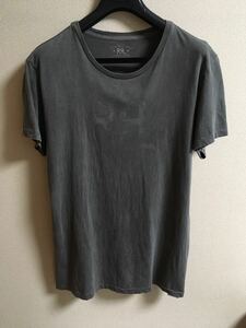 RRL ロゴプリント Tシャツ Mサイズ コットン クルーネック カットソー 半袖 ダークグレー ビンテージ ヴィンテージ