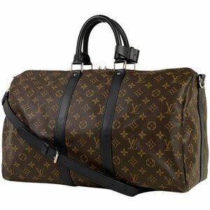 ルイ・ヴィトン Louis Vuitton キーポル バンドリエール 45 2WAY モノグラムマカサー ブラウン ブラック M56711 メンズ 【中古】