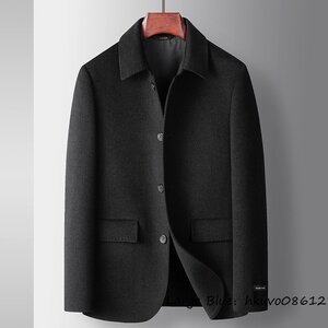 超希少*定価12万 ウールコート メンズコート ビジネスコート チェスターコート カシミヤ*WOOL ロングコート 紳士服 アウター ブラック M