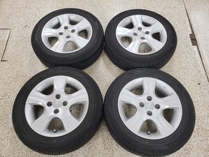 ◎傷少良品ENKEI製 ホンダ フィット 純正 15in 5.5j +45 100/4H バリ溝 175/65R15 ダンロップ低燃費EC202 送料無料 グレイス シャトル