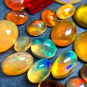 1円〜!!遊色効果!!（天然ファイアオパールおまとめ25ct）f 約5g ルース 裸石 宝石 ジュエリー jewelry fire opal w5マ89