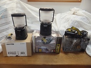 ジェントス　GENTOS 　LED 　ランタン2点及びヘッドライト1点　合計3点セット（中古）