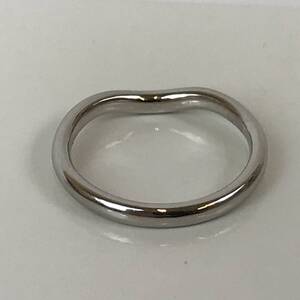 中古美品★TIFFANY&CO【ティファニー】 カーブバンド　リング　指輪　pt950 7号　プラチナ　＃200826