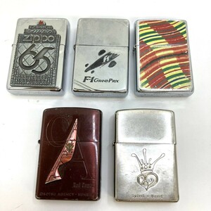 Y060-■◎ ZIPPO ジッポ オイルライター 5点 セット まとめ Red Comet. Spiral+Heart 65ANNIVERSARY 他 3点火花有 喫煙具 喫煙グッズ