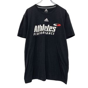 adidas 半袖 プリント Tシャツ L ブラック アディダス バックプリント スポーツ 古着卸 アメリカ仕入 a504-6044