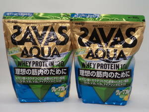 T0075 未開封 健康食品 ザバス アクア ホエイプロテイン 800g×2袋 グレープフルーツ風味 SAVAS AQUA WHEY PROTEIN 100