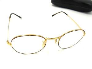 1円 ■美品■ Ray-Ban レイバン RB3582V 2954 49□20 140 度入り メガネ 眼鏡 メンズ ゴールド系 FK1914