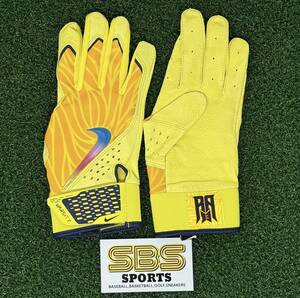 【US仕様 サイズS】 アクーニャJr モデル ナイキNike Adult Ronald Acua Alpha Batting Gloves バッティング 手袋 イエロー