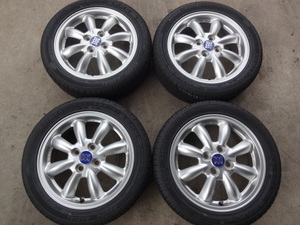 即決MINILITE15インチ2023年製ケンダKR203イボ残りバリ山タイヤ付155/55R15美品４本セットミラジーノ