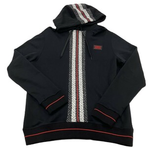 バーバリー BURBERRY TB モノグラム ライン プルオーバー パーカー コットン 8026940 ブラック M 20SS ティッシ期 メンズ