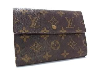 1円 LOUIS VUITTON ルイヴィトン M61202 モノグラム ポルトトレゾール エテュイ パピエ 三つ折り 財布 ウォレット ブラウン系 BK4135