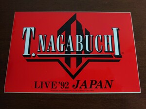 【未使用・表面スレ有】長渕剛 JAPAN92ツアー ステッカー レッド 横約24cm×縦約16cm /LIVE’92 JAPAN OFFICE REN-オフィス レン