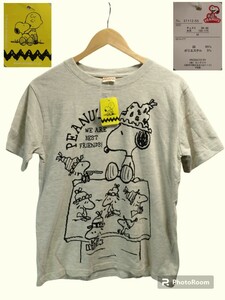 新品(デットストック)★Mサイズ【PEANUTS/ピーナッツ】スヌーピー/ウッドストック/Tシャツ/【ゆうパケットなら送料無料】S1112-55/★