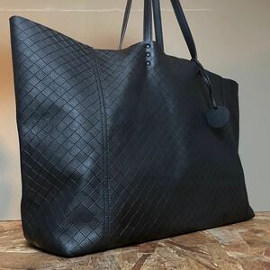 1円~極美品 ボッテガヴェネタ イントレチャート BOTTEGA VENETA ブラック 白タグ トートバッグ ビジネスバッグ 大容量 イントレッチオ